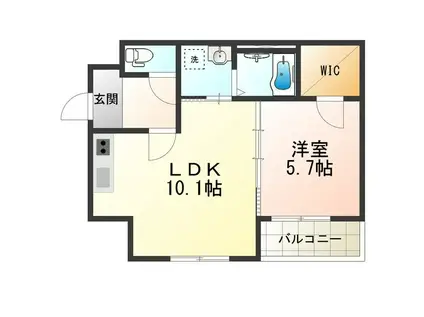 フジパレスメイト(1LDK/1階)の間取り写真