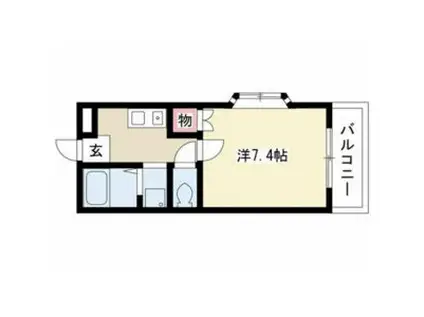 KSマンション(1K/2階)の間取り写真