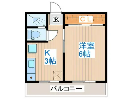 メゾンドセレスト(1K/4階)の間取り写真