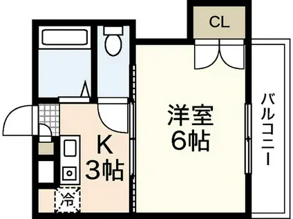 シングルピア五日市(1K/7階)の間取り写真