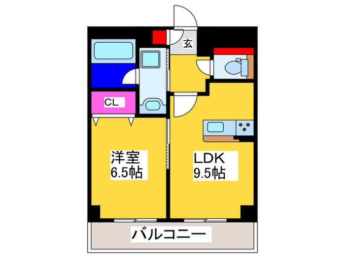 フォレスタ カササギ(1LDK/2階)の間取り写真