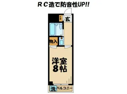 TISマンション堀之内(1K/1階)の間取り写真