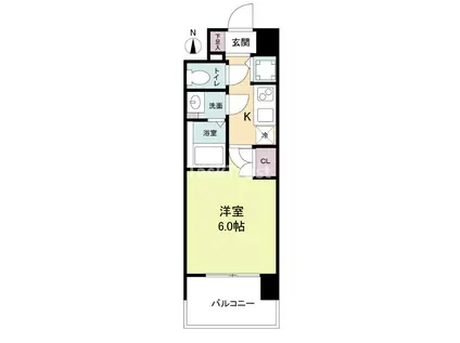 エス・キュート梅田東(1K/2階)の間取り写真