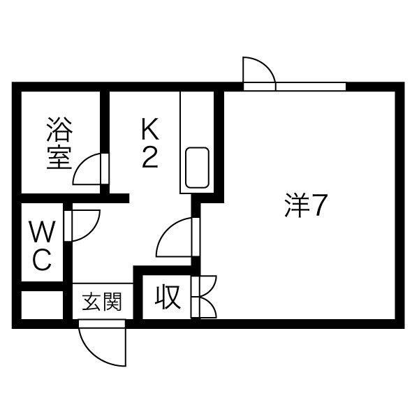  フォーシーズンII (1K/2階)の間取り写真