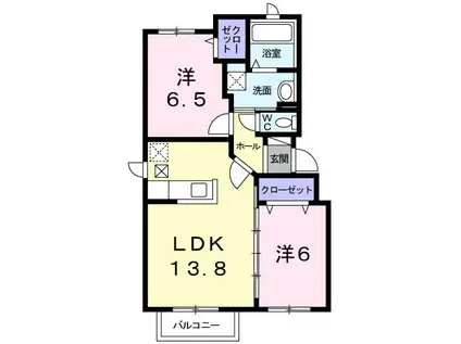 ジラソーレ III(2LDK/3階)の間取り写真