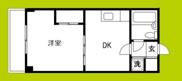 岡本ハイツ(1DK/3階)の間取り写真
