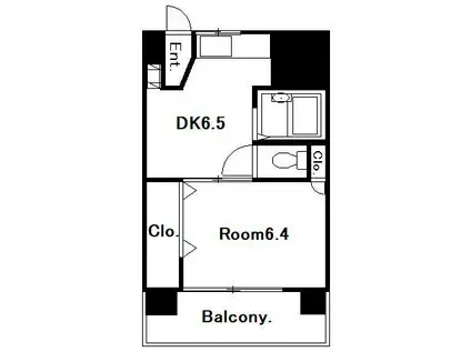 KS平野町(1DK/6階)の間取り写真