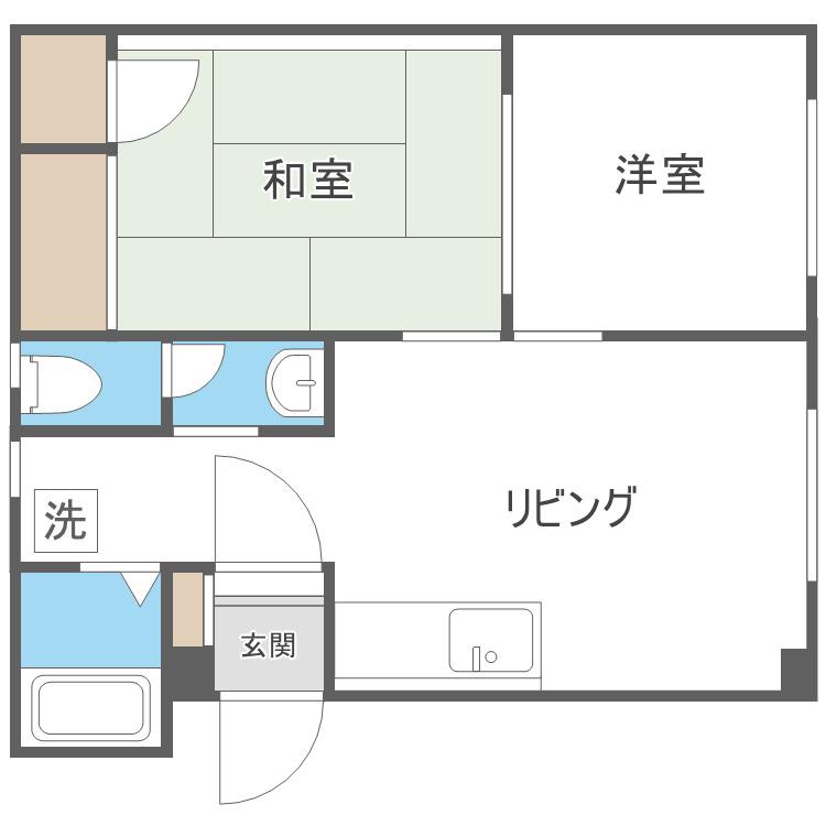 セントラルマンション(2LDK/2階)の間取り写真