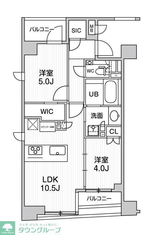 シーズンフラッツ日本橋人形町プレミア(2LDK/2階)の間取り写真