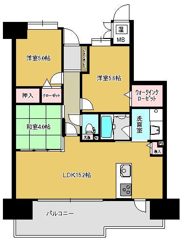 ＪＲ鹿児島本線 西熊本駅 徒歩6分 11階建 築14年(3LDK/2階)の間取り写真