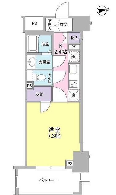レキシントン・スクエア新宿御苑(1K/4階)の間取り写真