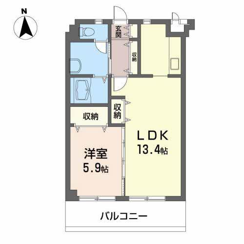 ファミーユ さつき(1LDK/3階)の間取り写真