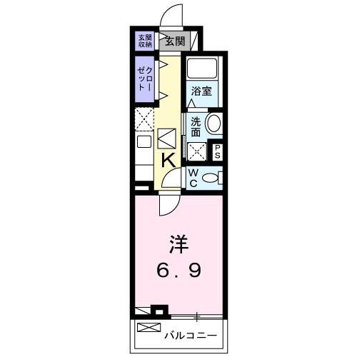 近鉄大阪線 名張駅 徒歩11分 3階建 築5年(1K/1階)の間取り写真