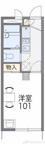 レオパレスハイランドII(1K/2階)の間取り写真