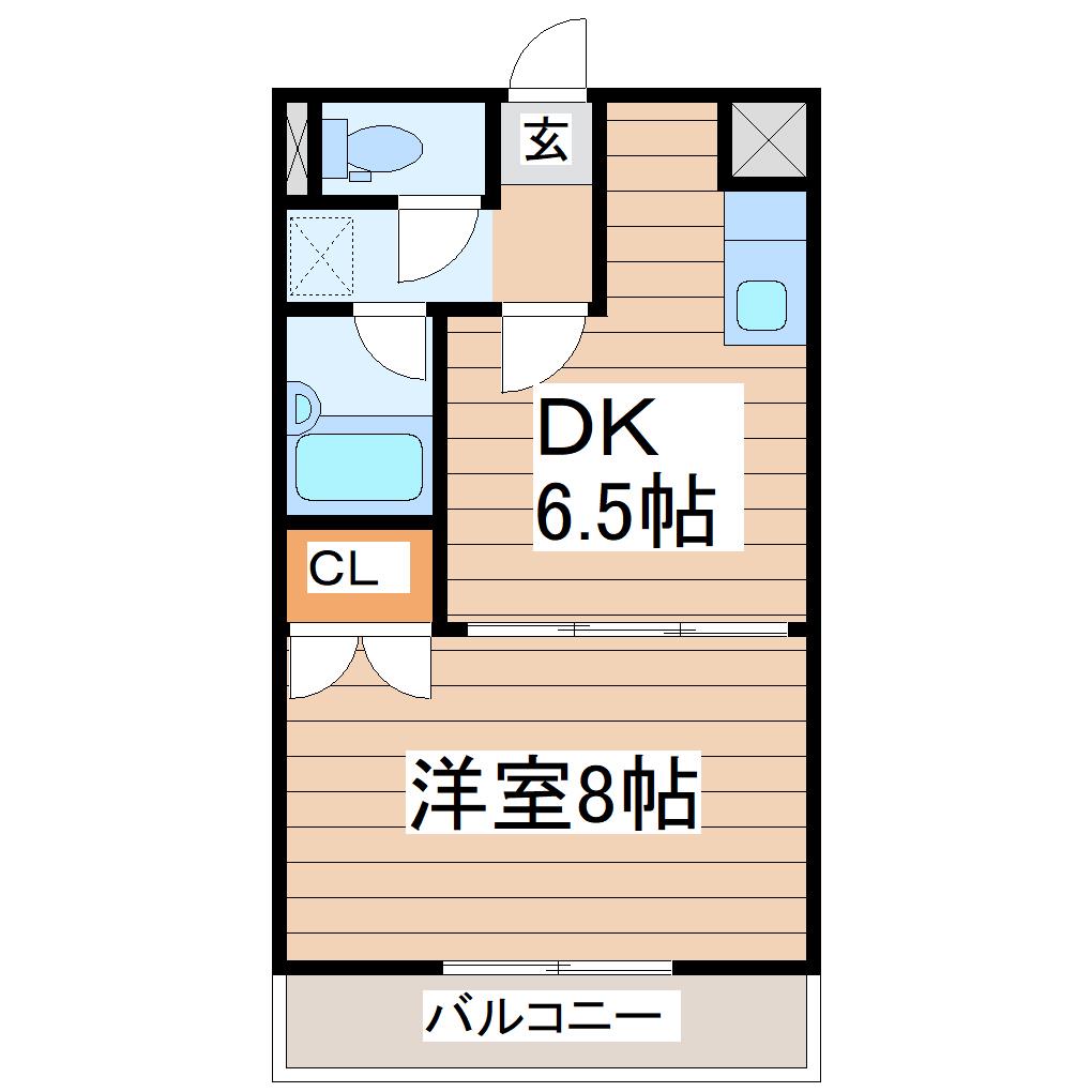 グランカーサ秀(1DK/1階)の間取り写真