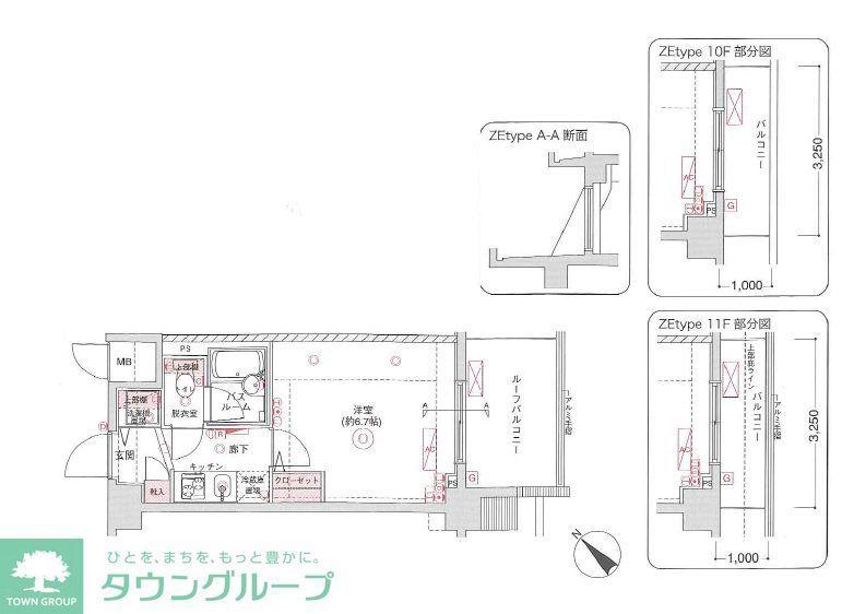 フェニックス横濱関内BAY GAIA(1K/11階)の間取り写真