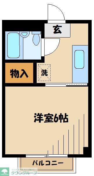 小田急江ノ島線 東林間駅 徒歩2分 4階建 築39年(1K/4階)の間取り写真