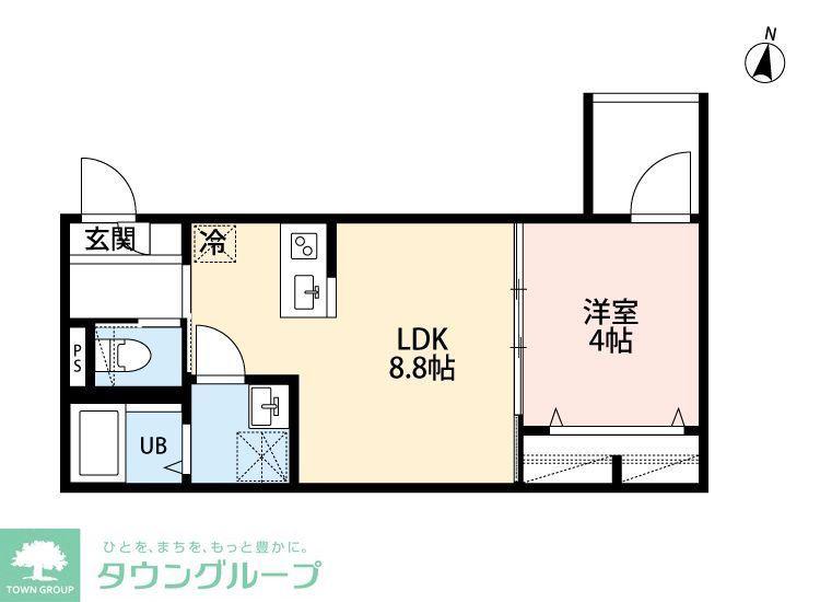 太陽と月の調和 LUNARE元町(1LDK/2階)の間取り写真