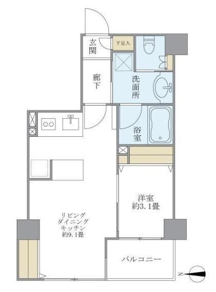 リックスα(1LDK/5階)の間取り写真