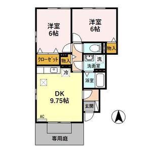 こすも80 A(2DK/1階)の間取り写真