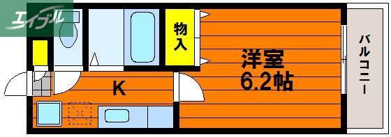 ウェーブレジデンス中仙道B棟(1K/2階)の間取り写真