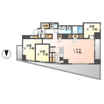 MOTHER(2SLDK/6階)の間取り写真
