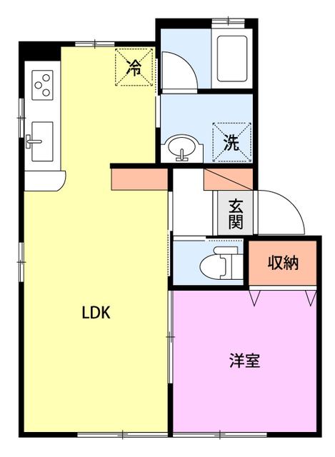 レヴァントレット(1LDK/2階)の間取り写真