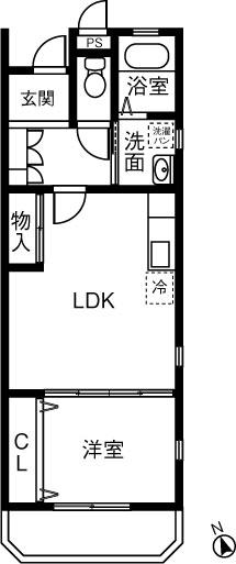 メゾネット36(1LDK/1階)の間取り写真