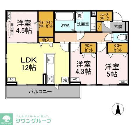 D-ROOMおゆみ野中央2丁目(3LDK/1階)の間取り写真