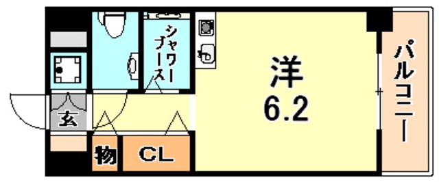 ワコーレ・プラティーク神戸深江駅前(ワンルーム/2階)の間取り写真