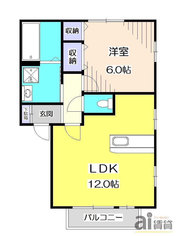 サンモール(1LDK/1階)の間取り写真