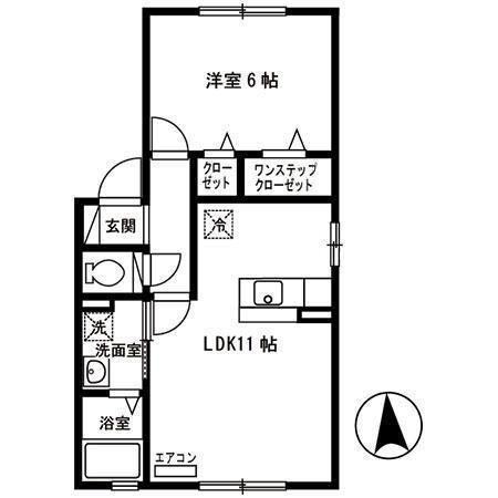 セントグランモア C(1LDK/1階)の間取り写真