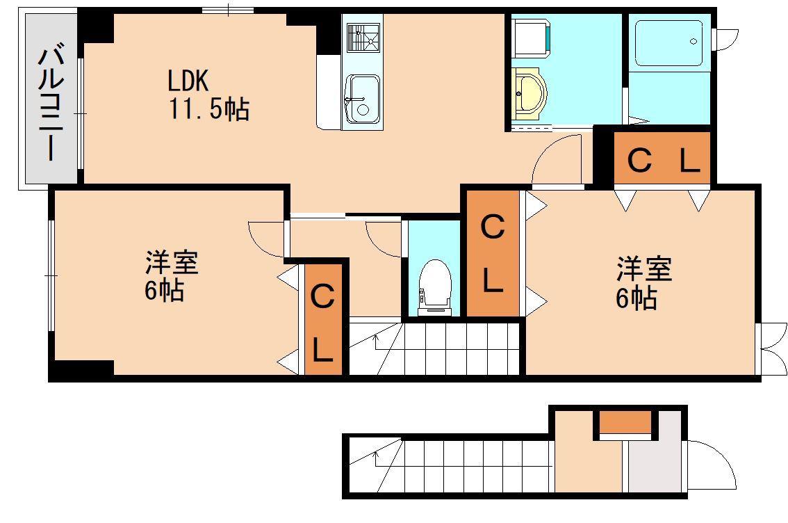 エアリーズ(2LDK/2階)の間取り写真