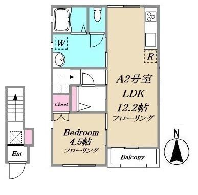グランシャンT・S(1SLDK/2階)の間取り写真