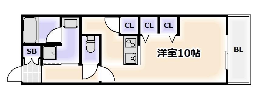 CITY SPIRE難波ウエスト(ワンルーム/10階)の間取り写真