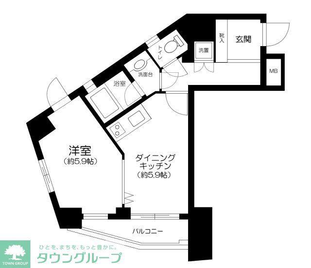 スカーラ西新宿シティプラザ(1DK/4階)の間取り写真