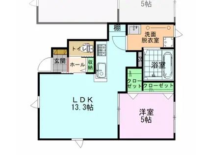 サンフラワー白尾II(1LDK/1階)の間取り写真