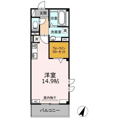 SKY・Eつげの木(ワンルーム/3階)の間取り写真