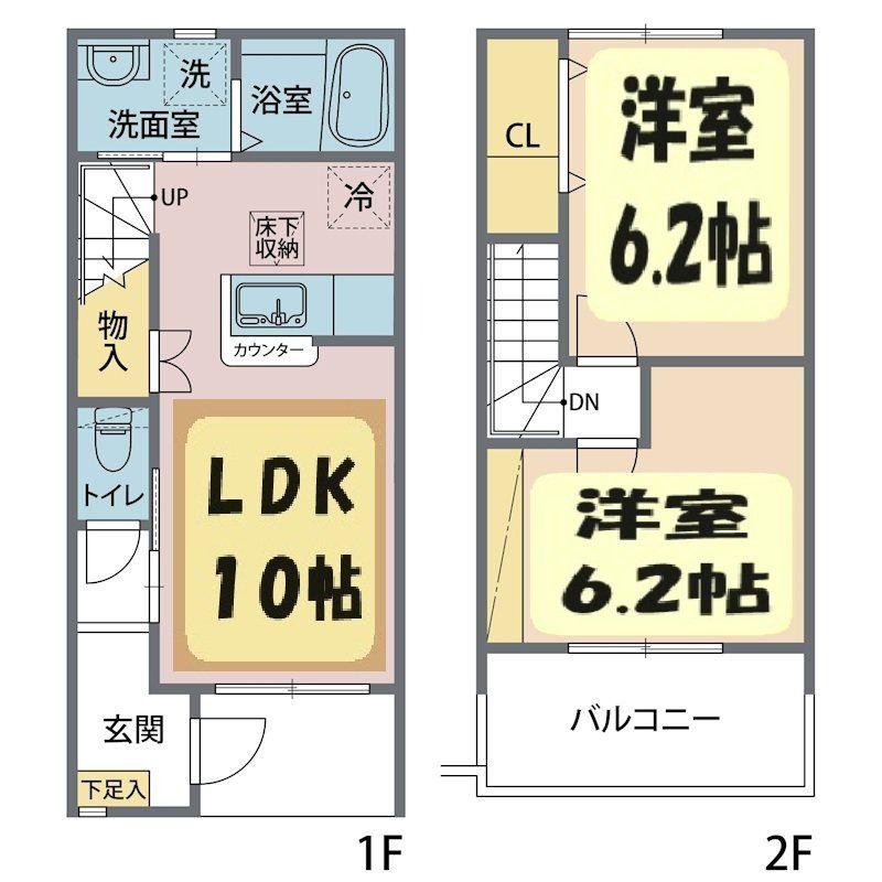 LAPIS OAK(2LDK/1階)の間取り写真