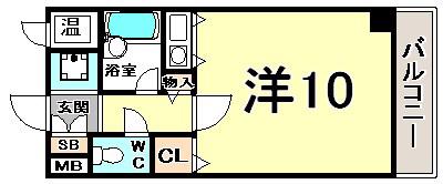 コーラルウェイII(ワンルーム/4階)の間取り写真