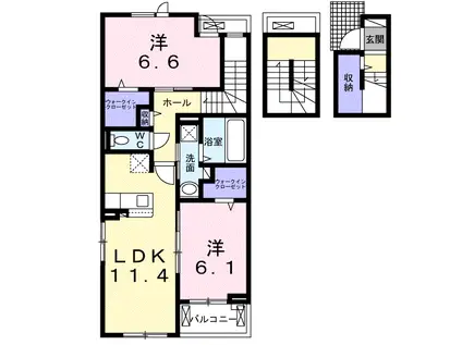 ステラ2ーMY(2LDK/3階)の間取り写真