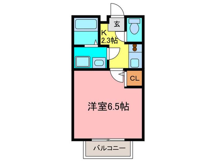 ヴェルドミール栄根(1K/2階)の間取り写真
