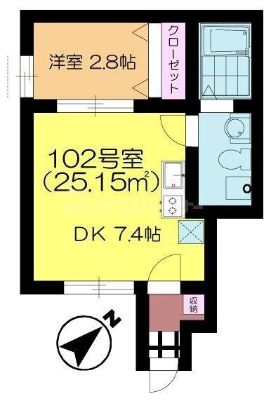 プラーナ蘇我(1DK/1階)の間取り写真
