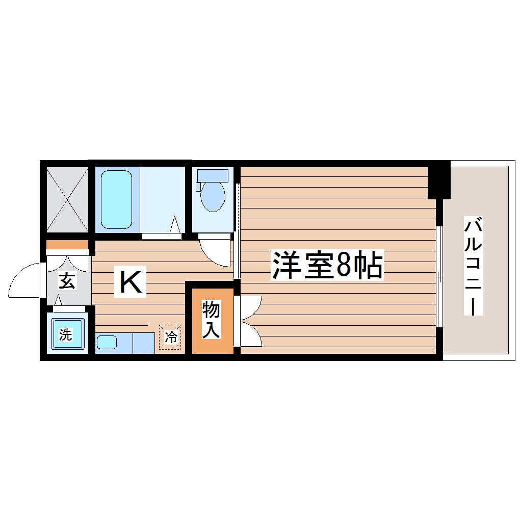 プランドビル北四番丁(1K/6階)の間取り写真
