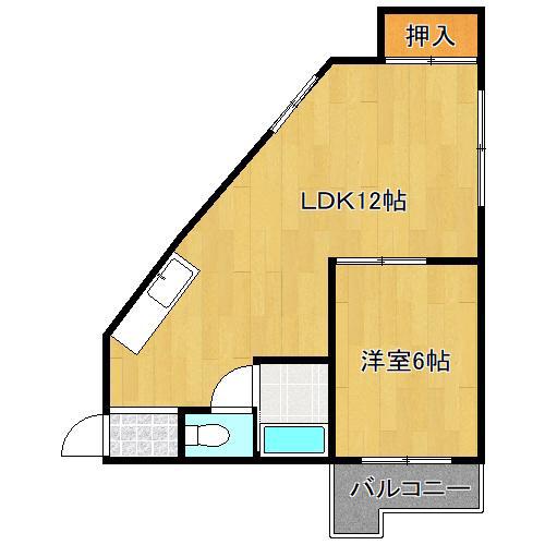 プレジール平野(1LDK/4階)の間取り写真