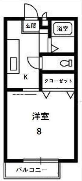 エクセレントハイツフローラ(1K/2階)の間取り写真