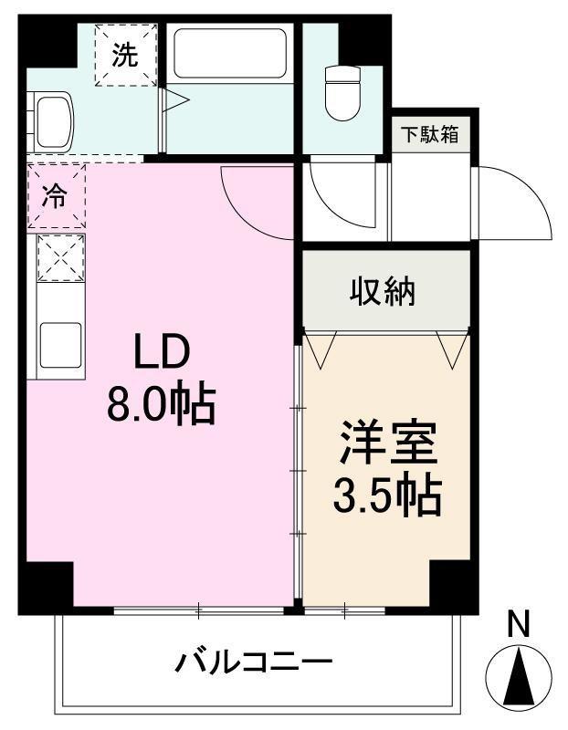 MA CHERIE(1DK/7階)の間取り写真