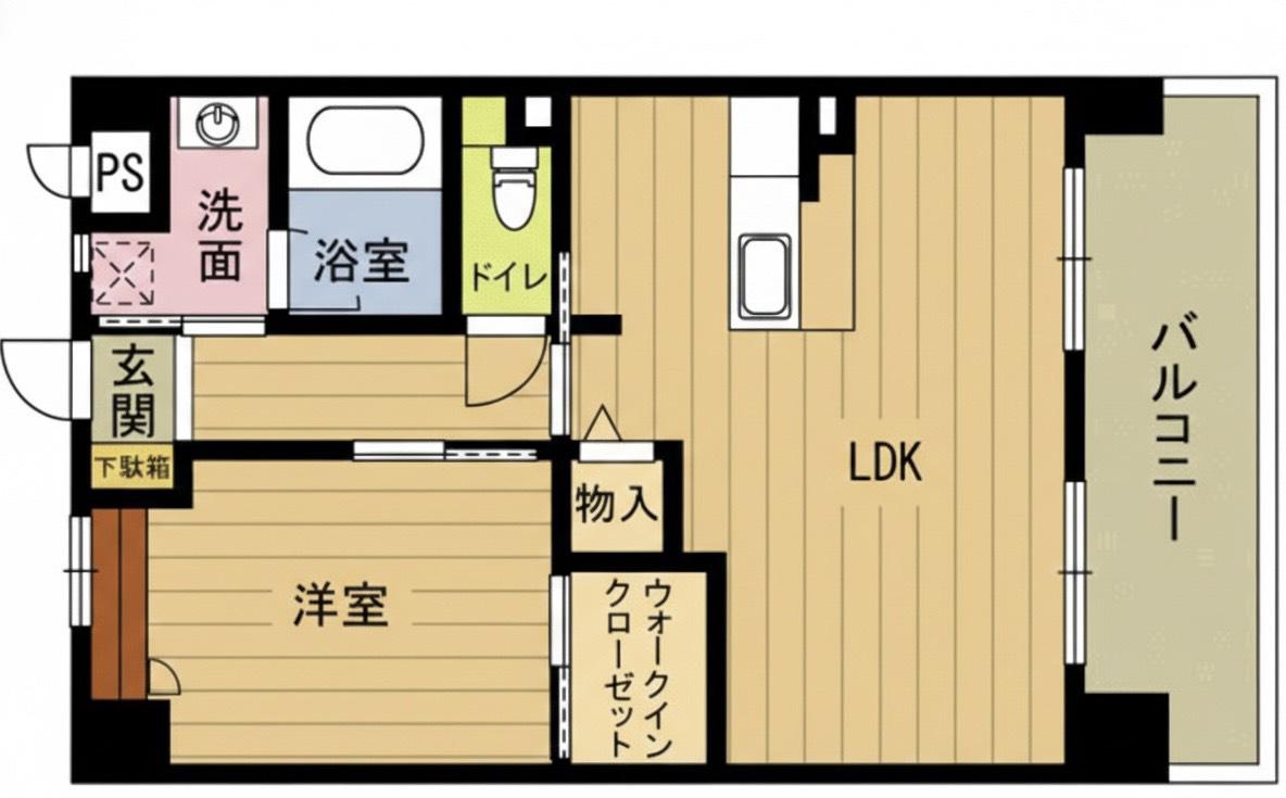ＪＲ日豊本線 東別府駅 徒歩4分 6階建 築15年(1LDK/5階)の間取り写真
