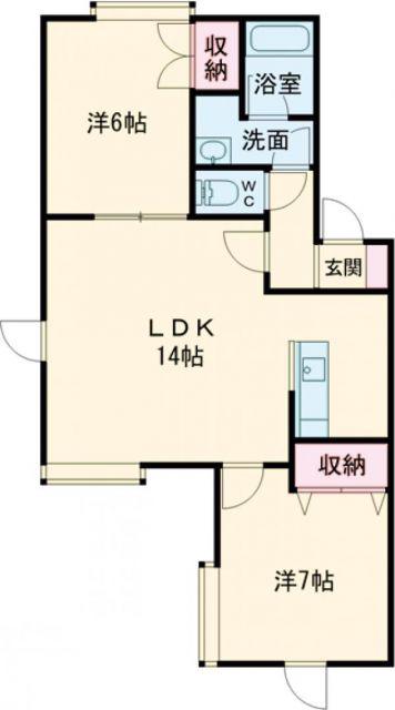 エルヴァージュ(2LDK/2階)の間取り写真