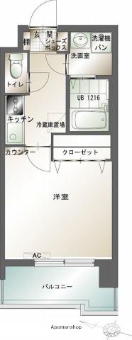新品きマンション赤坂28(1K/9階)の間取り写真